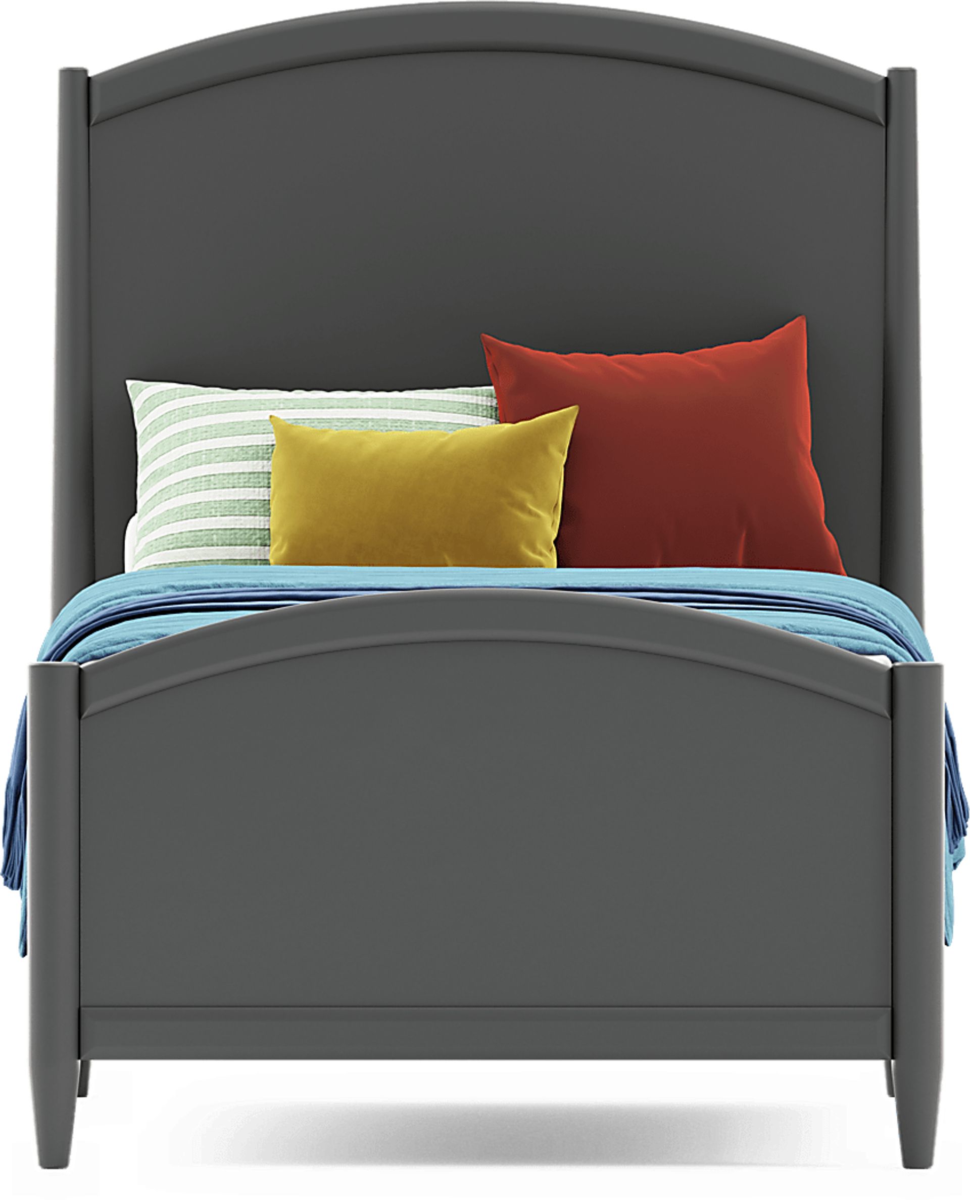 Kids Modern Colors Iron Ore Twin Panel Bed - Image 3