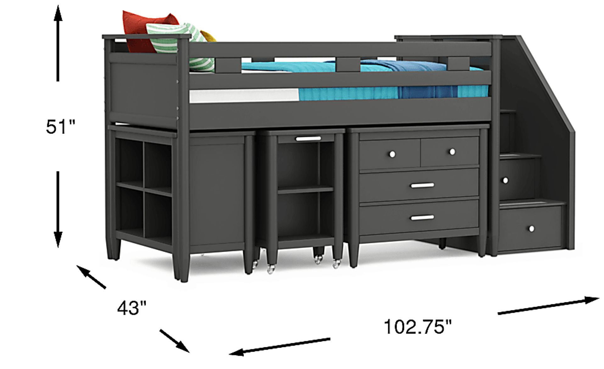 Dimension Image. Please refer to the Dimension Tab on this page for dimension details.