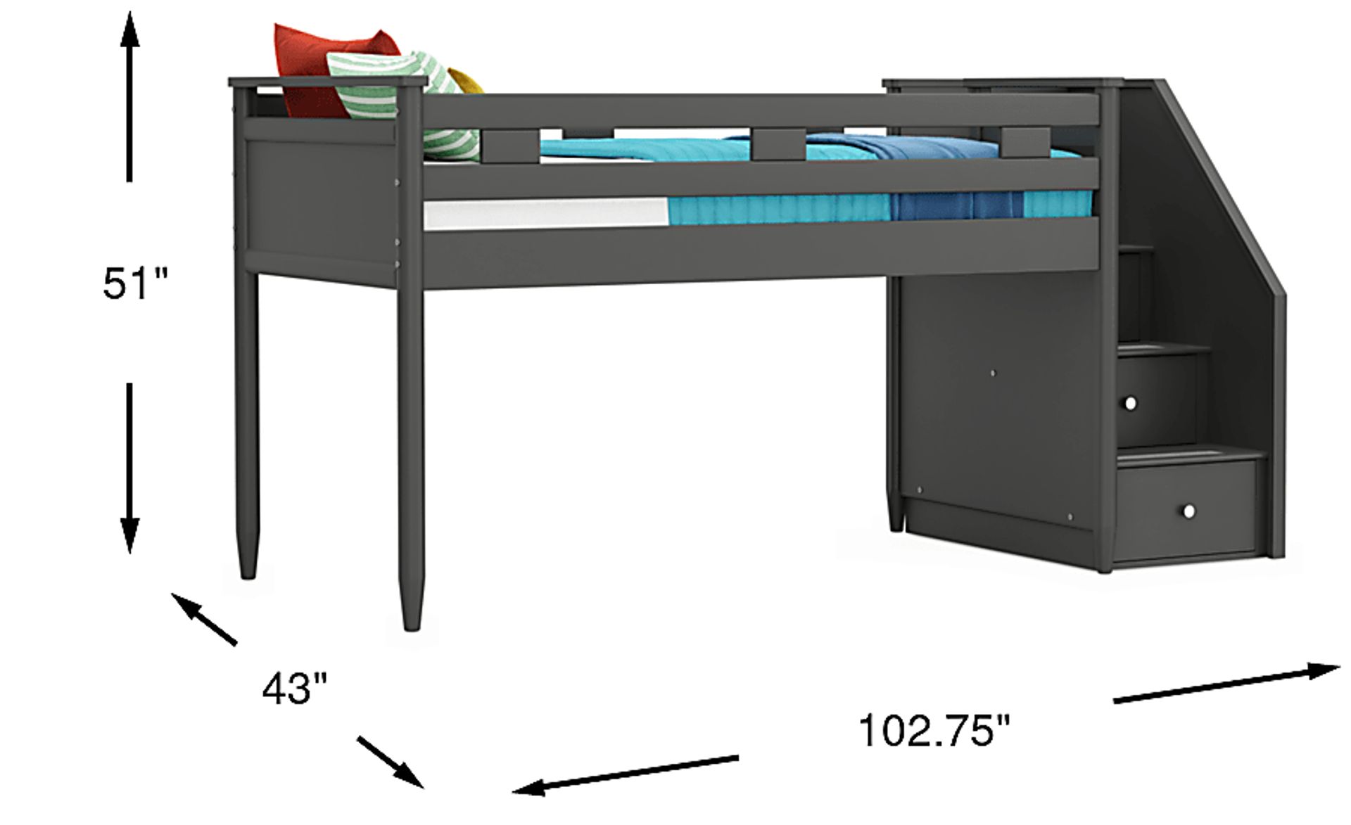Dimension Image. Please refer to the Dimension Tab on this page for dimension details.
