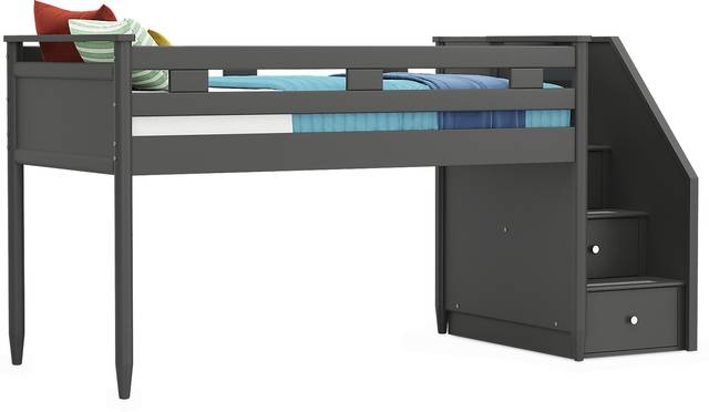 Kids Modern Colors Iron Ore Twin Step Loft - Thumbnail - Image 1