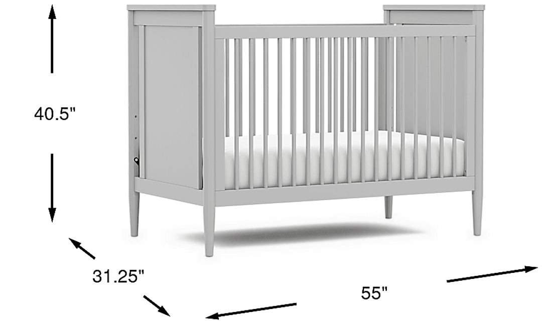 Modern Colors Light Gray 3-in-1 Convertible Crib