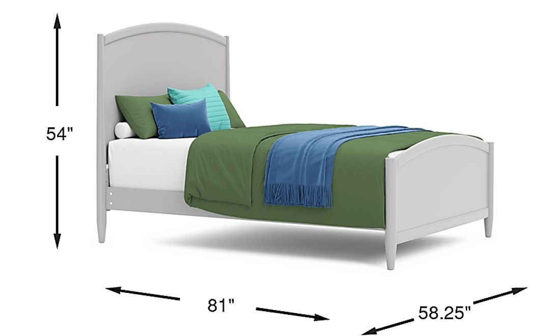 Kids Modern Colors Light Gray Full Panel Bed