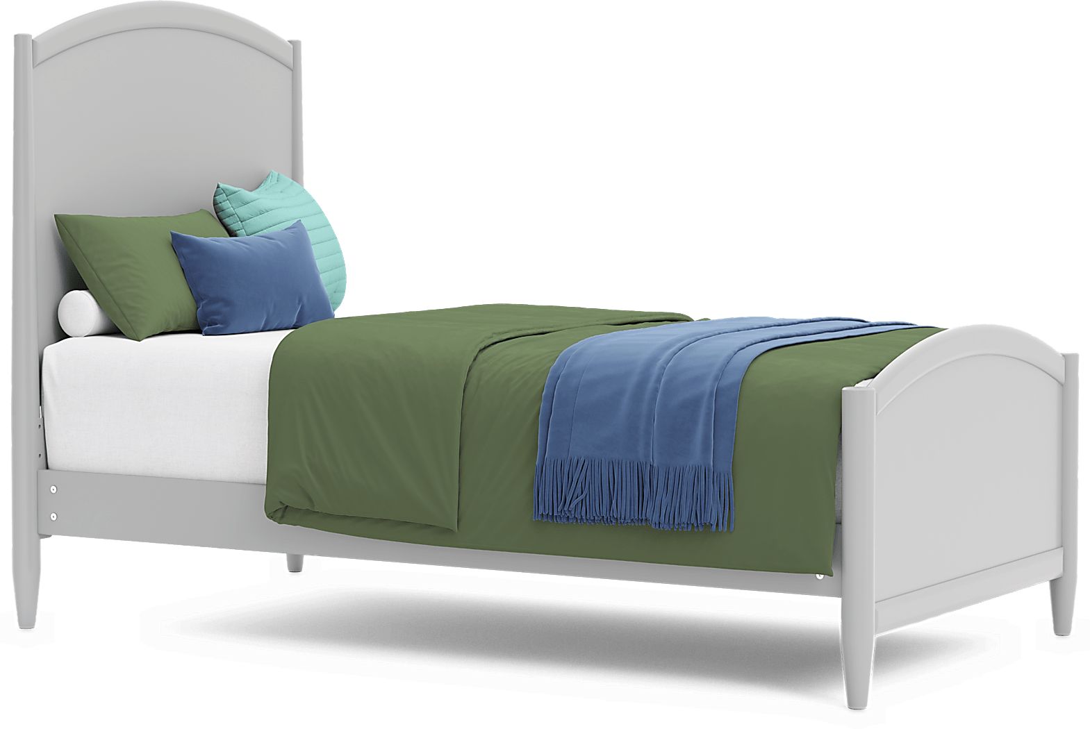 Kids Modern Colors Light Gray Twin Panel Bed