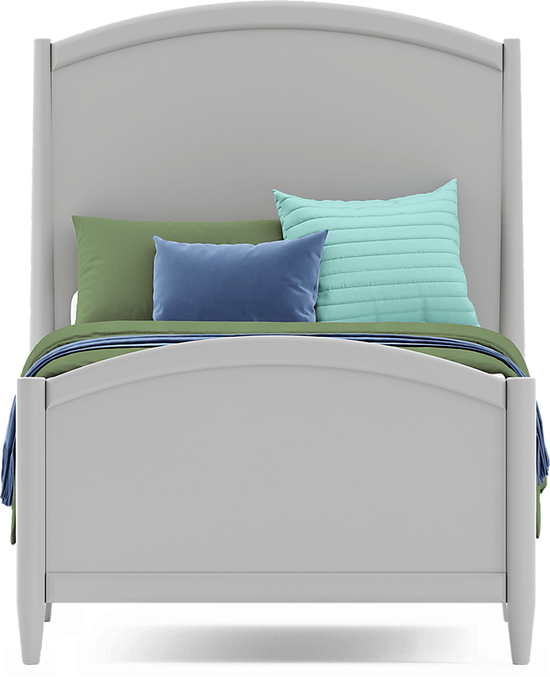 Kids Modern Colors Light Gray Twin XL Panel Bed - Image 3