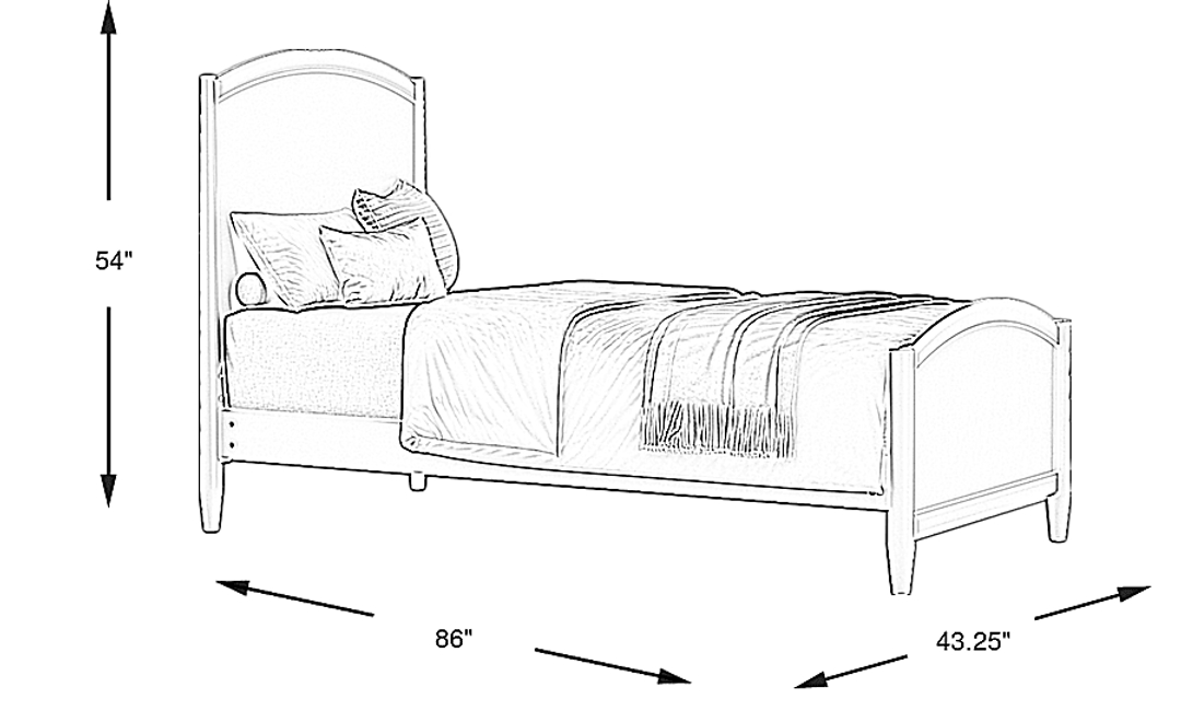 Kids Modern Colors Light Gray Twin XL Panel Bed