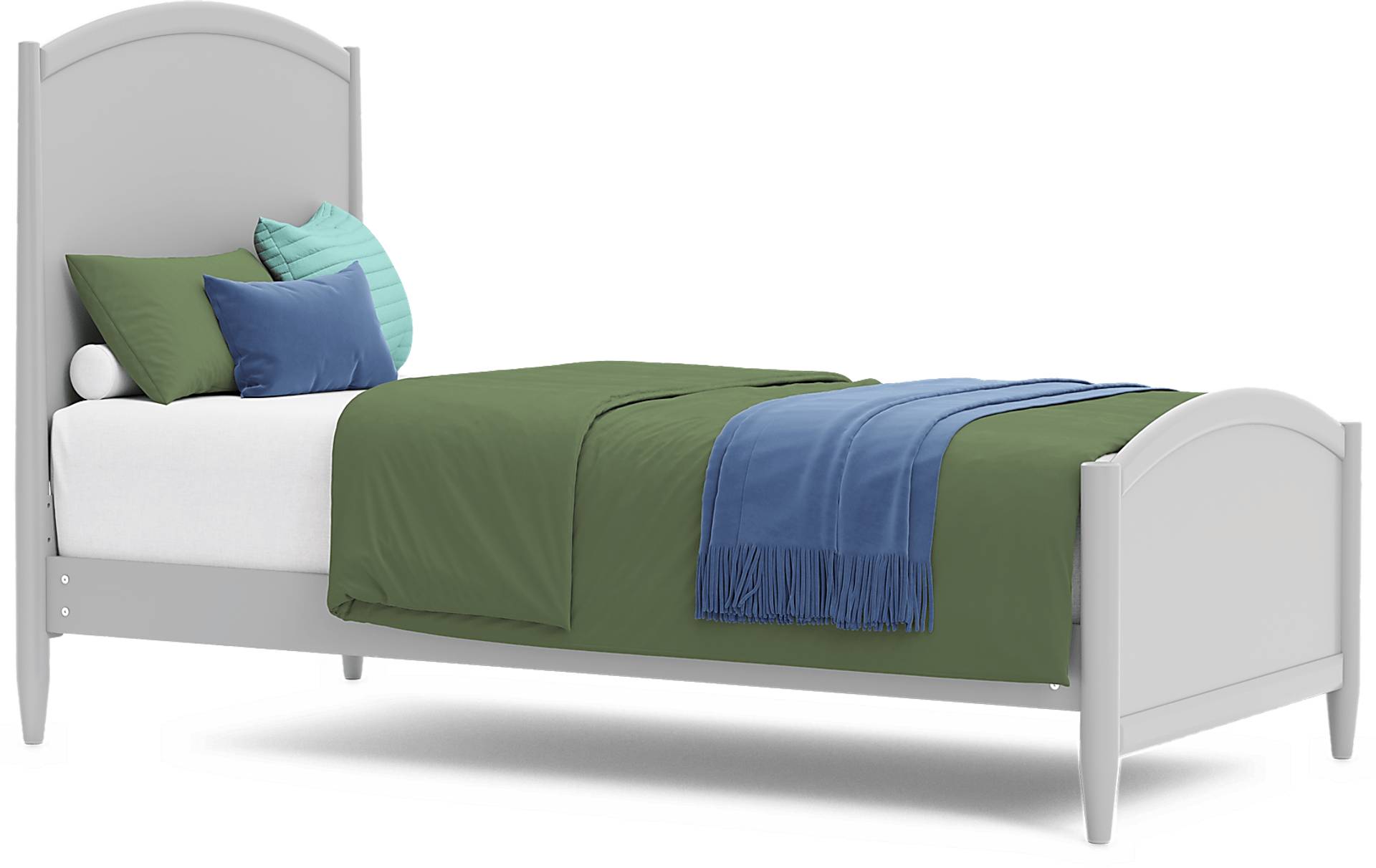 light gray 3 pc twin xl panel bed
