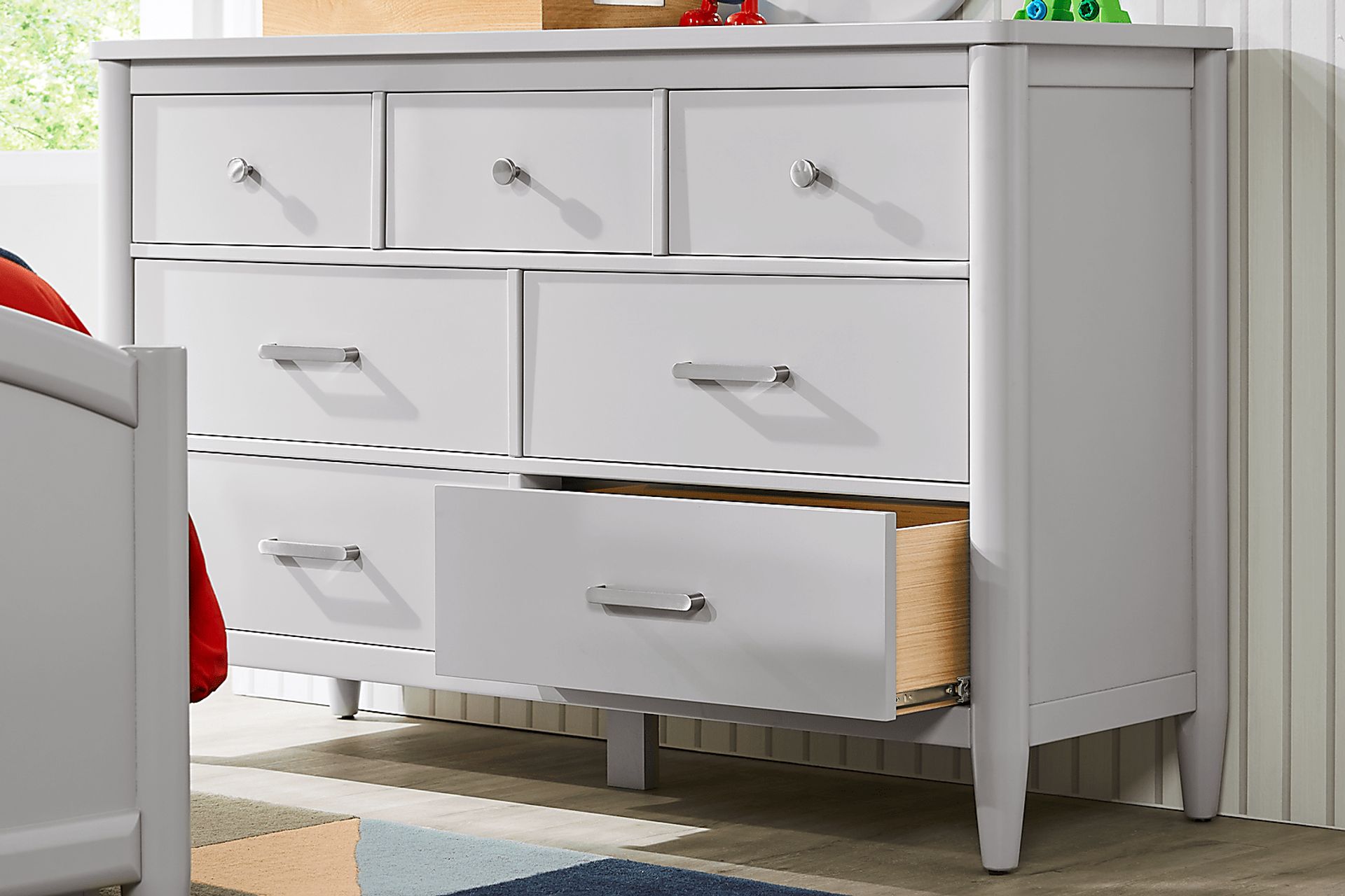 Kids Modern Colors Light Gray Twin XL Panel Bedroom - Image 9