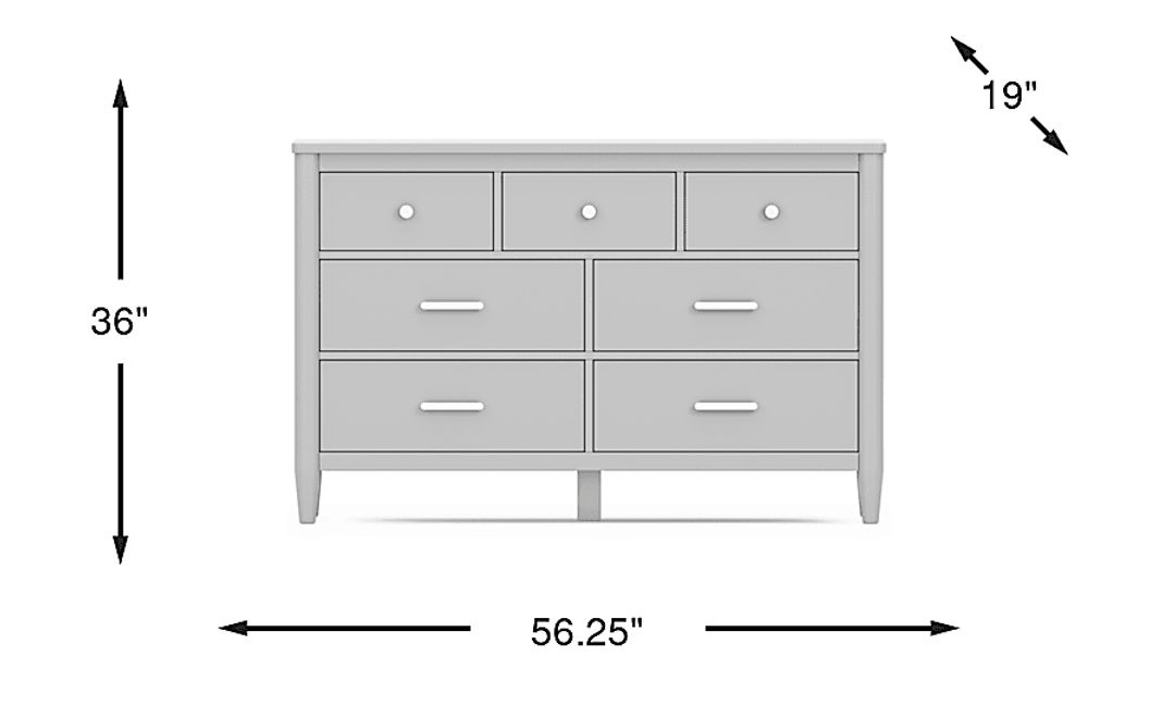 Kids Modern Colors Light Gray Dresser