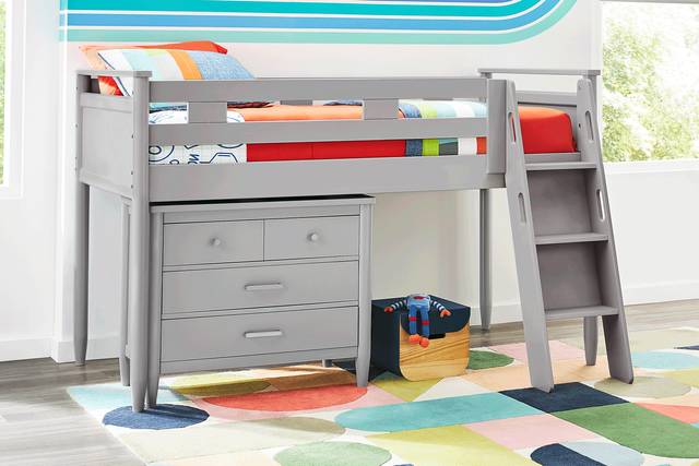Kids Modern Colors Light Gray Full Loft with Loft Chest - Thumbnail - Image 2