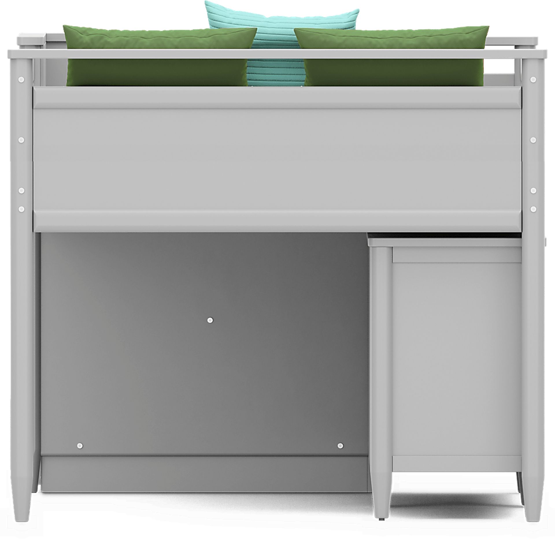 Kids Modern Colors Light Gray Full Step Loft with Loft Chests - Image 4