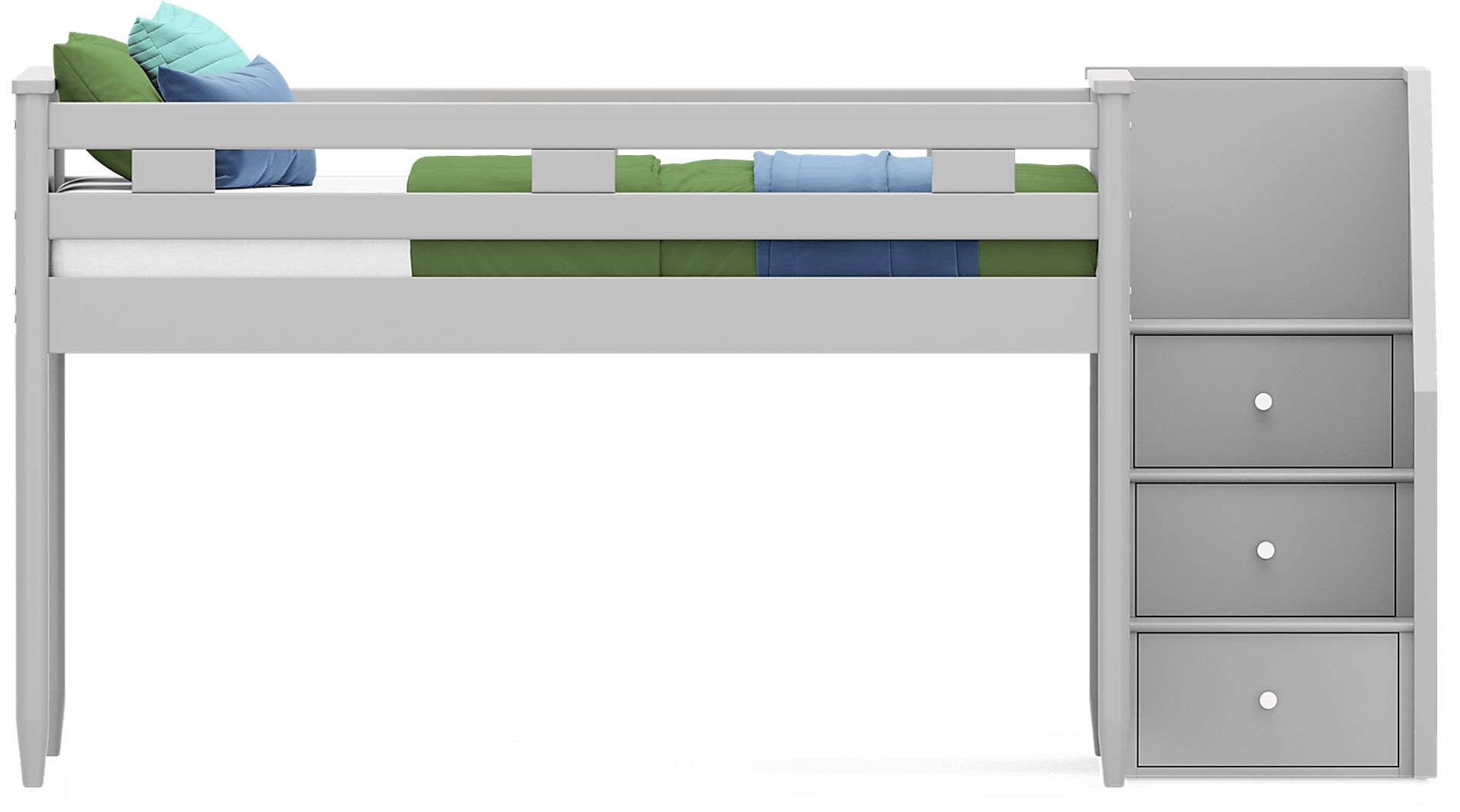 Kids Modern Colors Light Gray Full Step Loft - Image 2