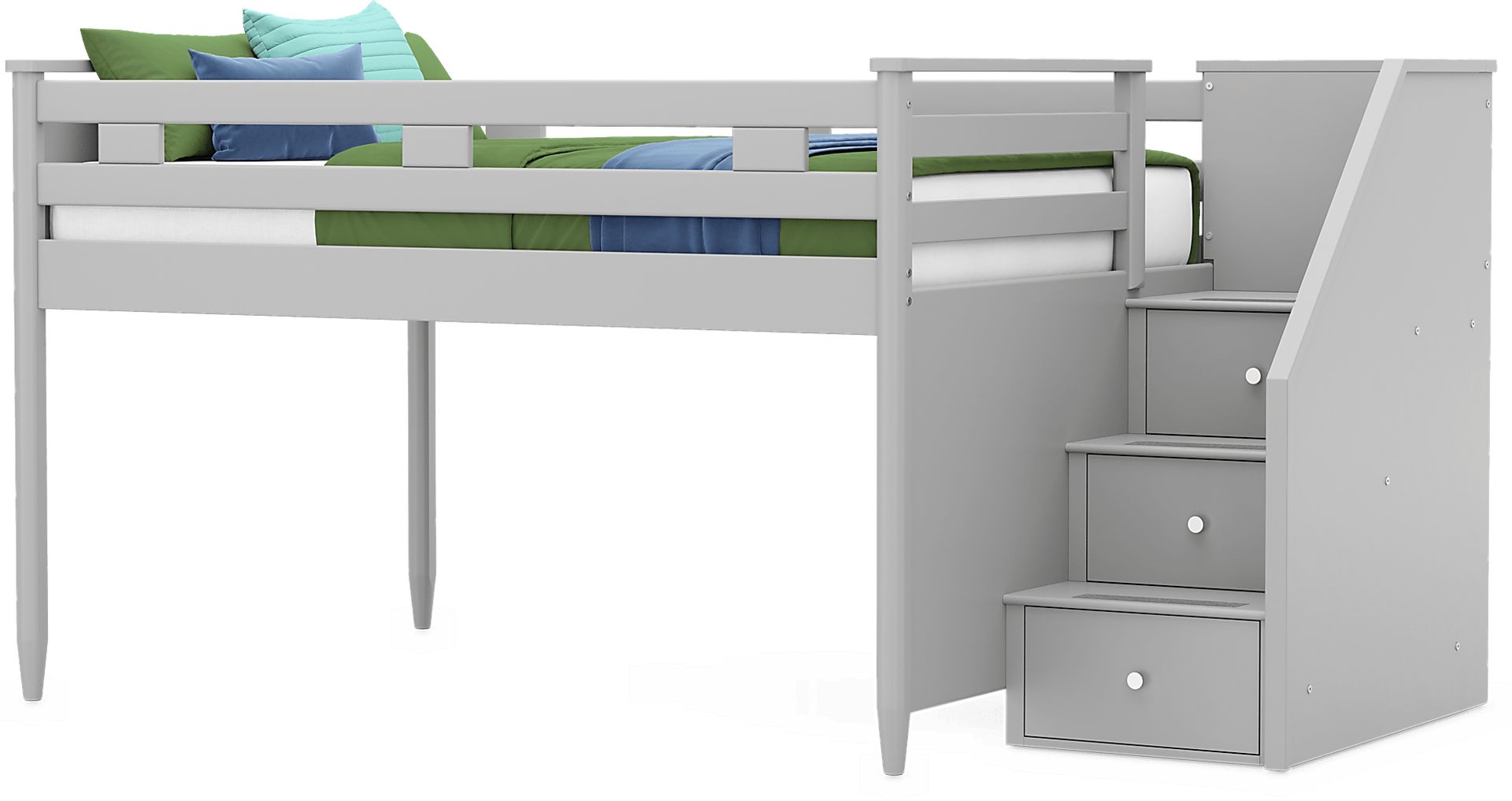 Kids Modern Colors Light Gray Full Step Loft - Image 3