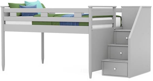 Kids Modern Colors Light Gray Full Step Loft - Thumbnail - Image 3