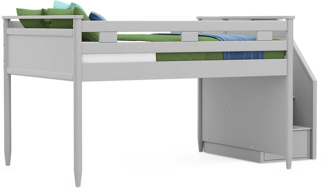 Kids Modern Colors Light Gray Full Step Loft - Thumbnail - Image 1
