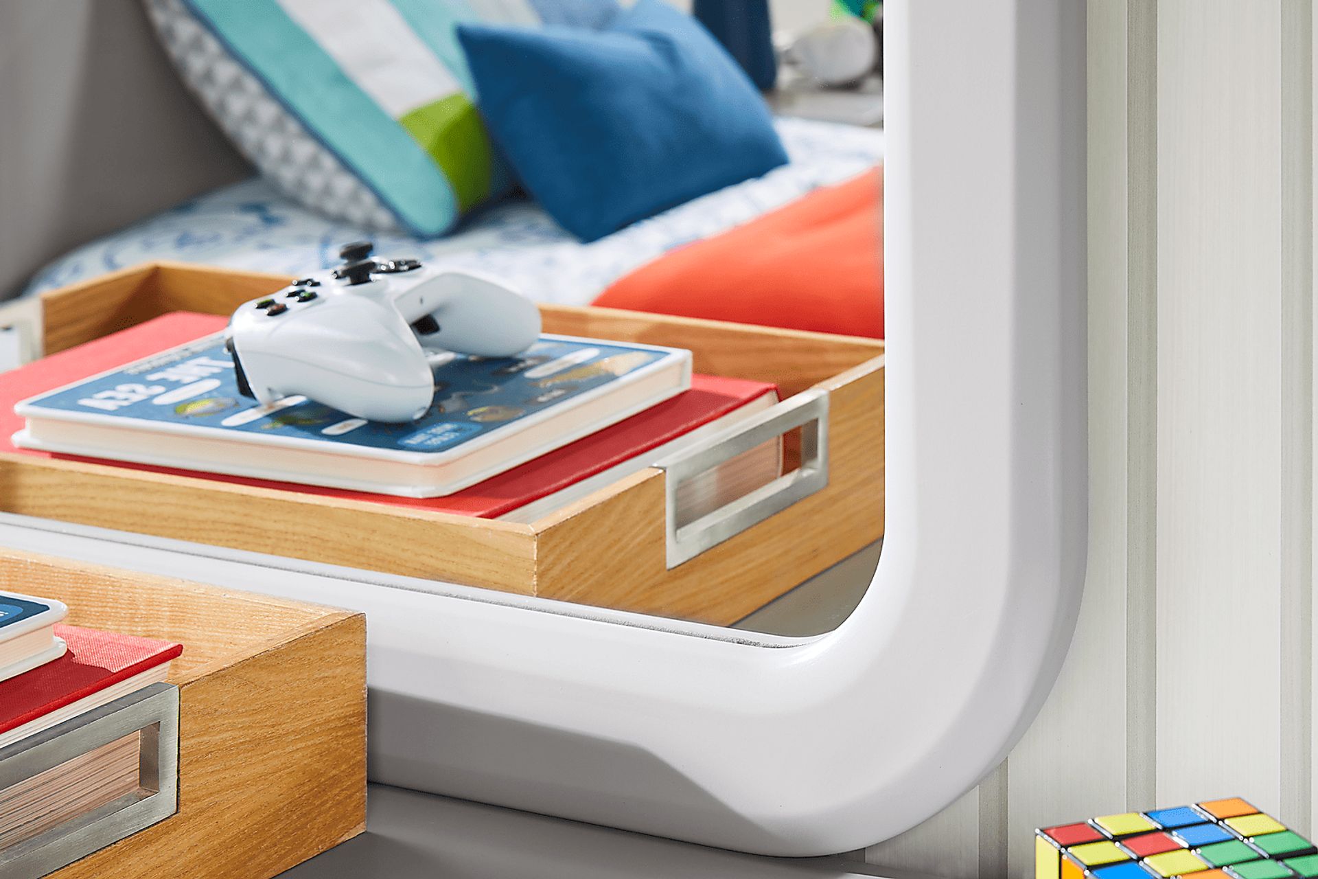Kids Modern Colors Light Gray Twin XL Panel Bedroom - Image 12