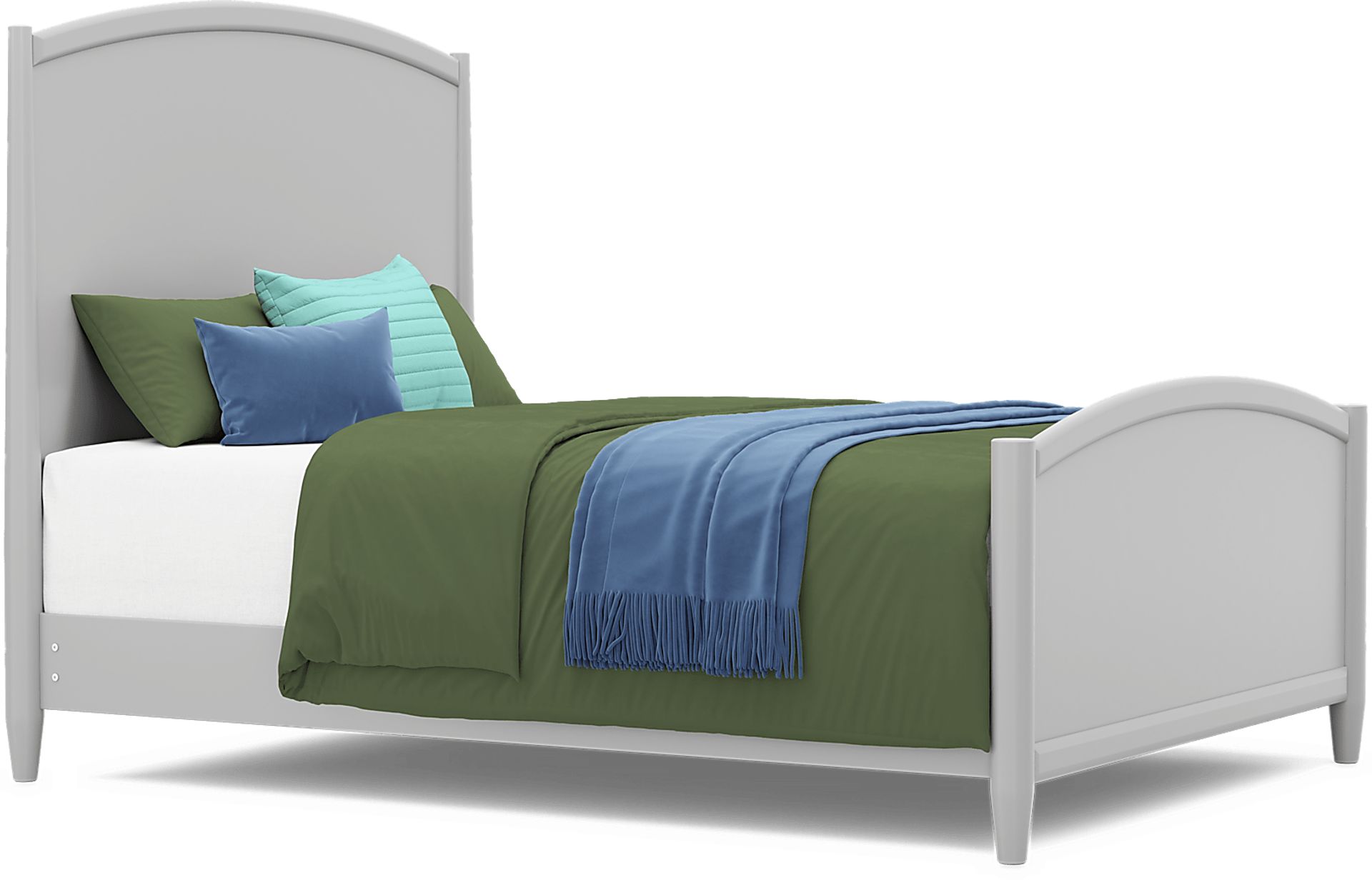 Kids Modern Colors Light Gray Queen Panel Bed - Image 1
