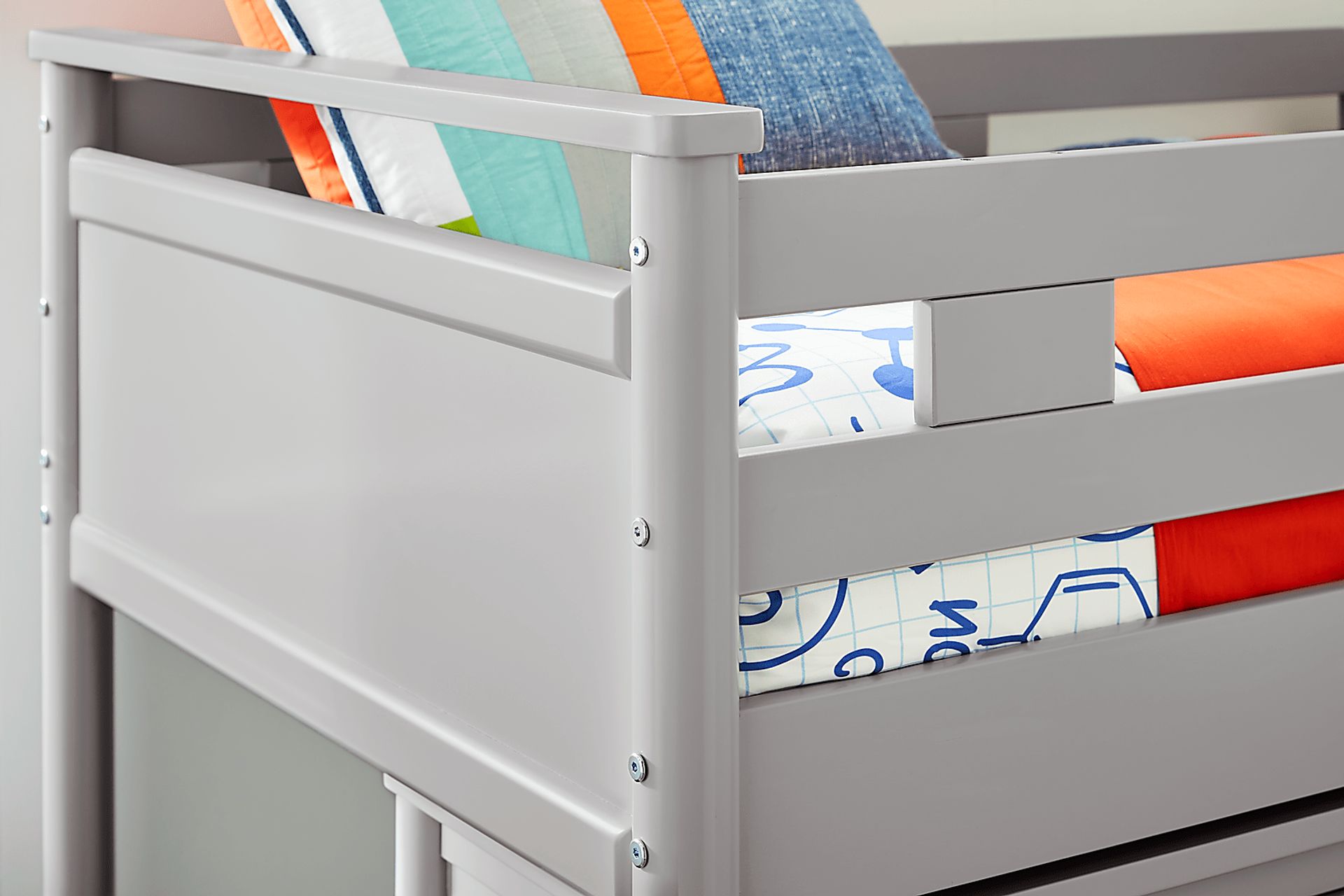 Kids Modern Colors Light Gray Twin Loft with Loft Chest - Image 5