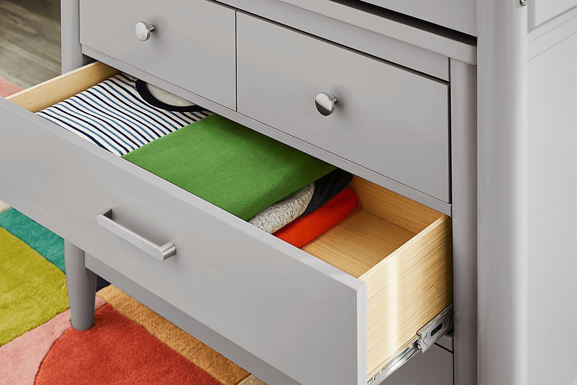 Kids Modern Colors Light Gray Twin Loft with Loft Chest - Image 6