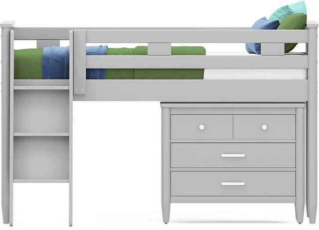 Kids Modern Colors Light Gray Twin Loft with Loft Chest - Thumbnail - Image 2