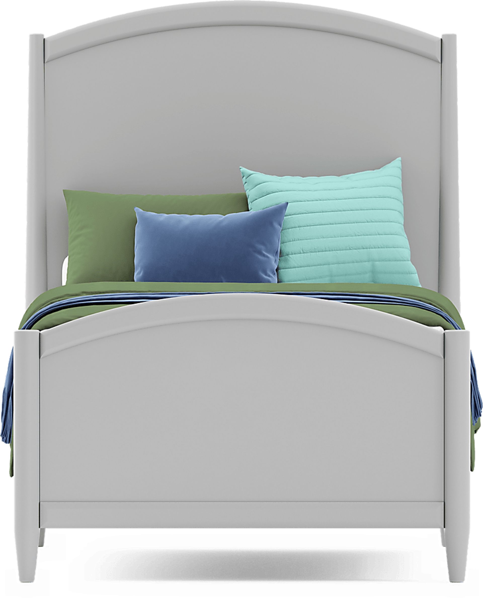 Kids Modern Colors Light Gray Twin Panel Bed - Image 3