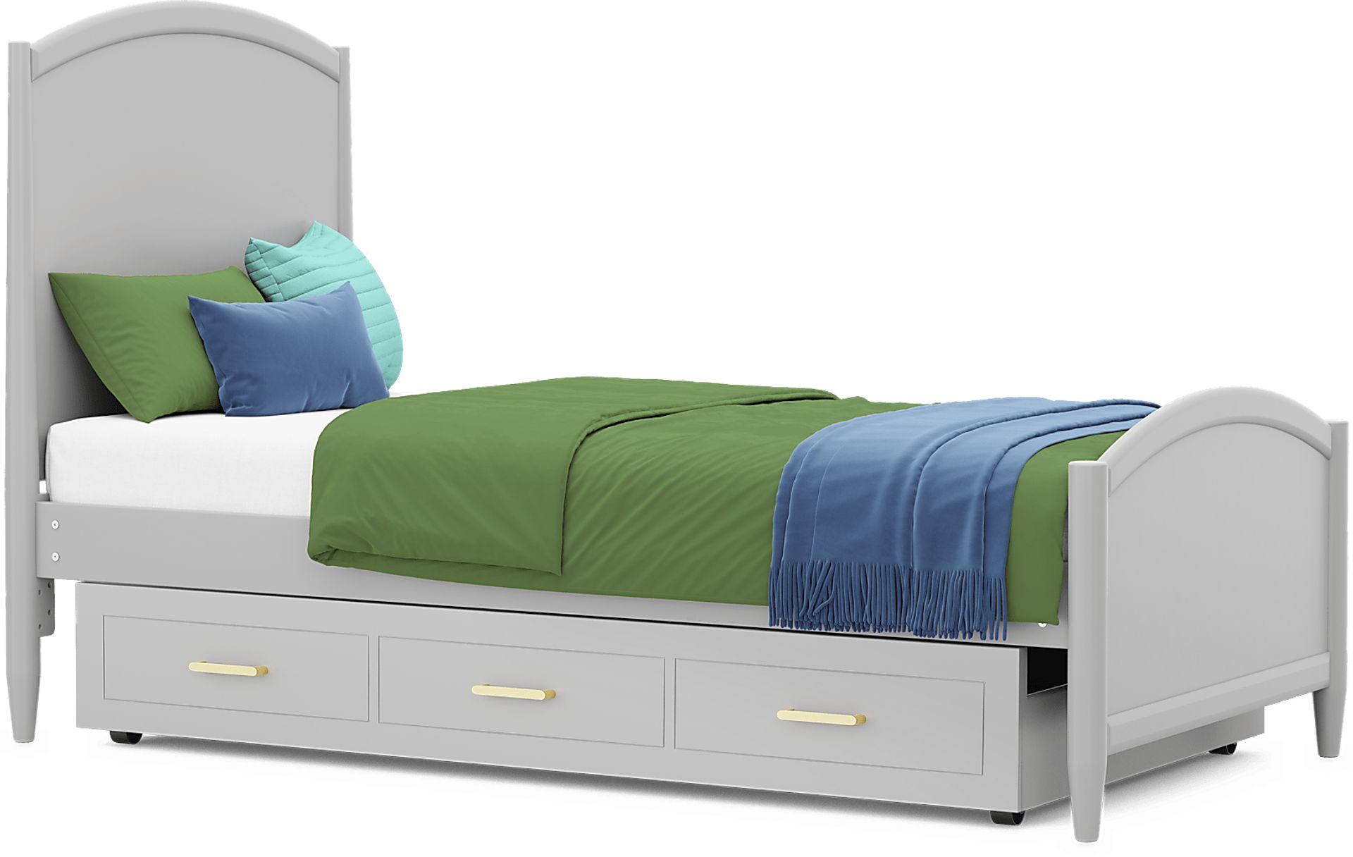 Kids Modern Colors Light Gray Twin XL Panel Bedroom - Image 4