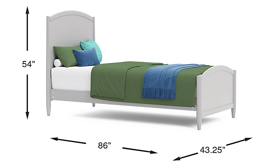 Kids Modern Colors Light Gray Twin XL Panel Bed