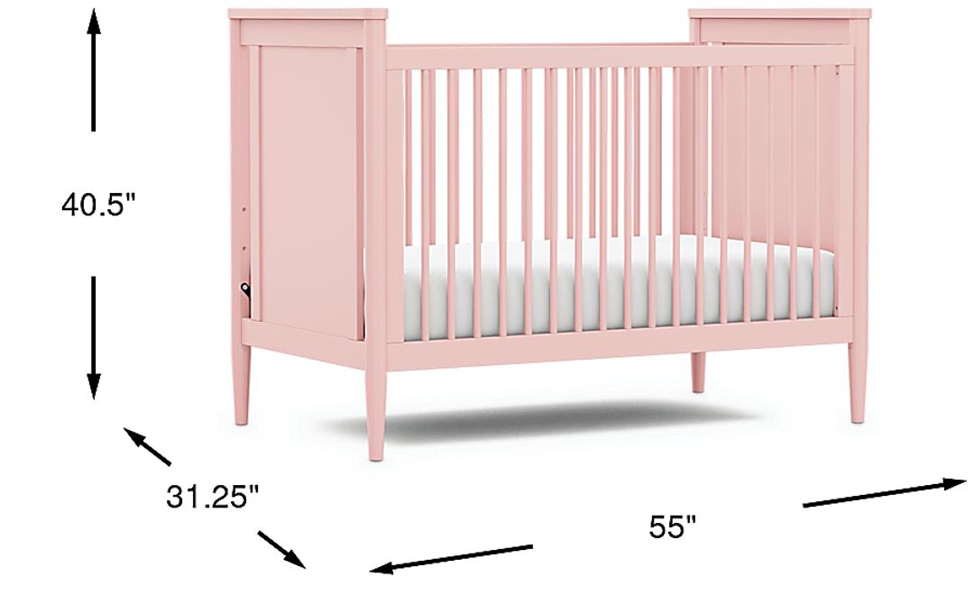 Modern Colors Pink 3-in-1 Convertible Crib