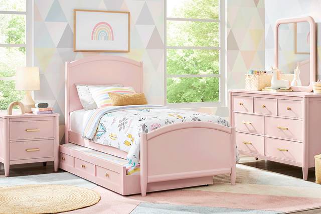 Kids Modern Colors Pink Twin XL Panel Bedroom - Thumbnail - Image 1