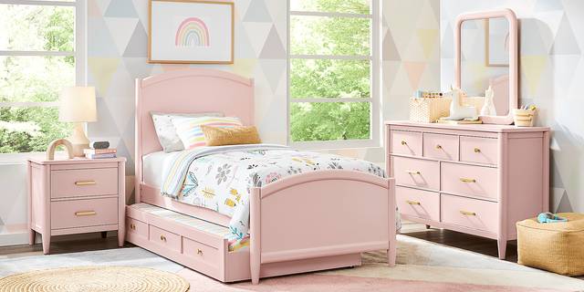 Kids Modern Colors Pink Twin XL Panel Bed - Thumbnail - Image 2