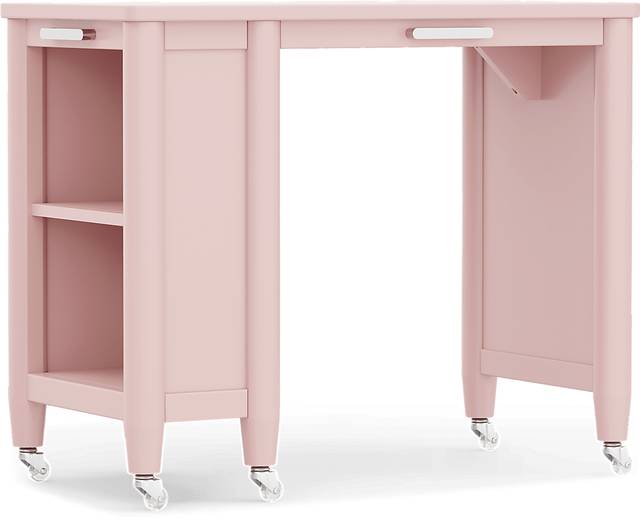 Kids Modern Colors Pink Caster Desk - Thumbnail - Image 2