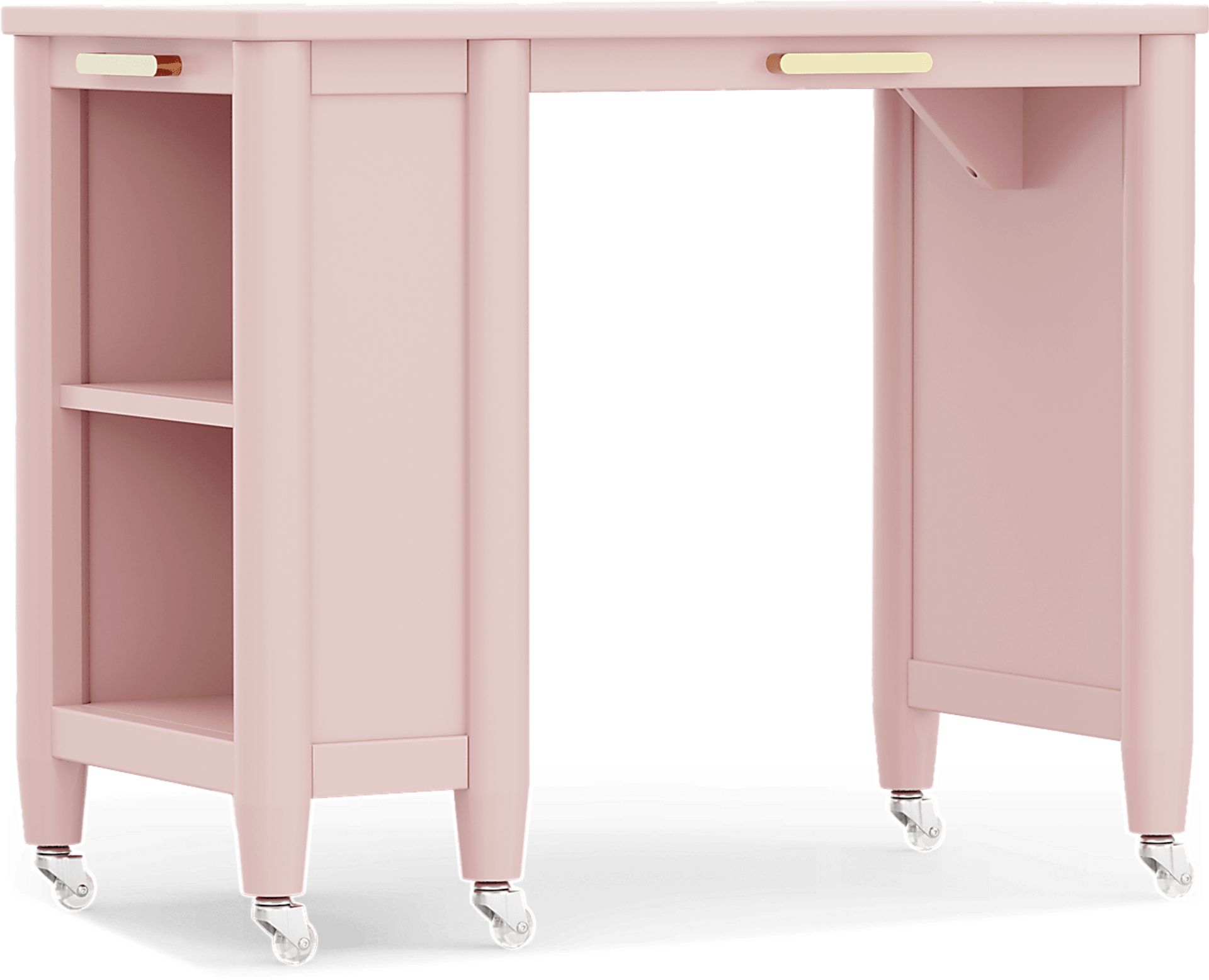 Kids Modern Colors Pink Caster Desk - Image 4
