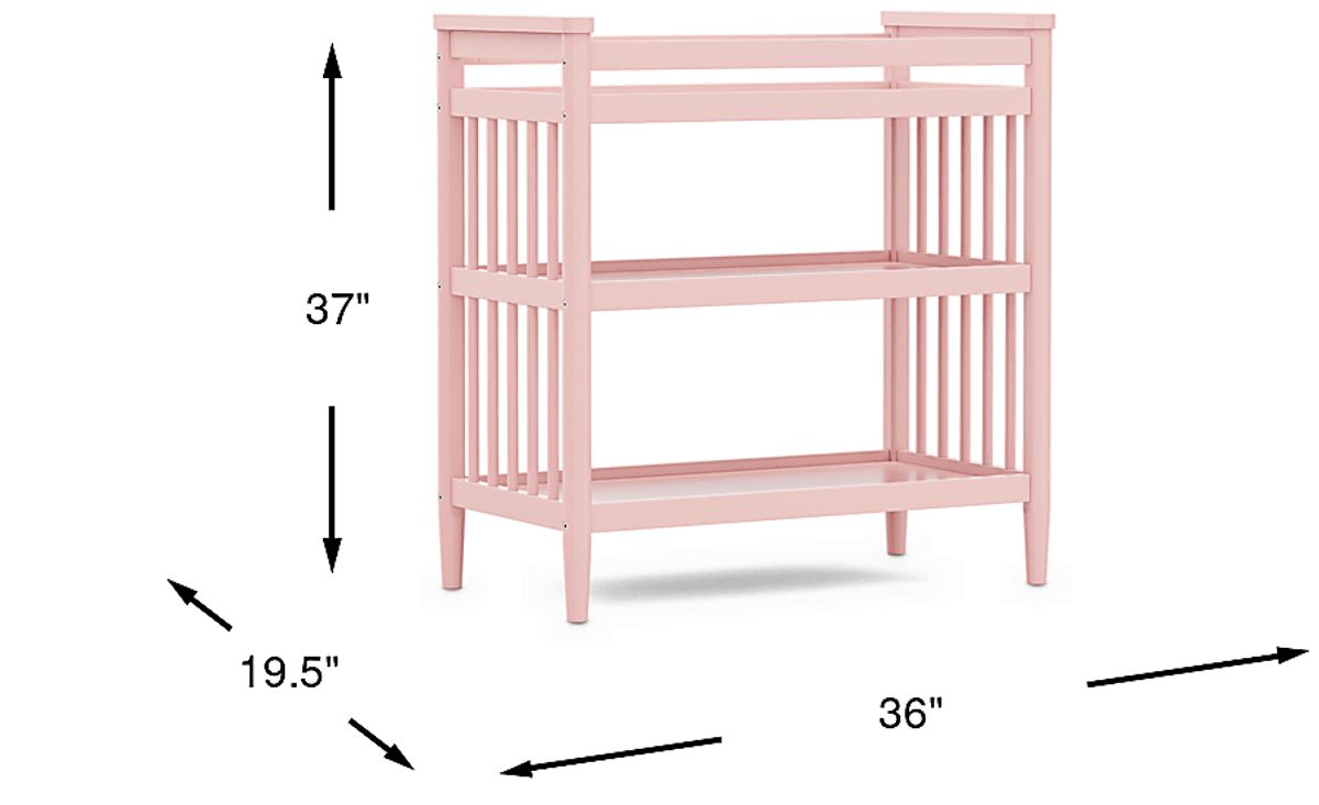 Modern Colors Pink Changing Table | Rooms to Go