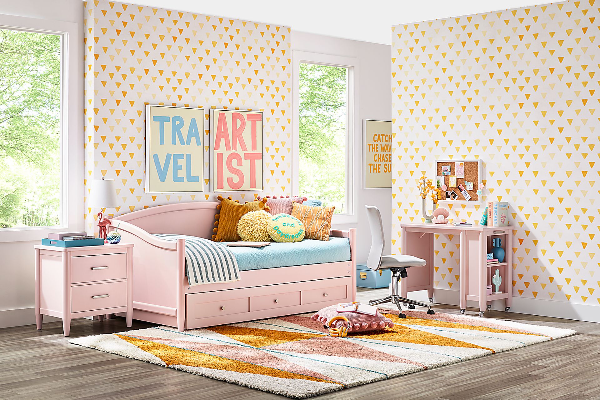 Kids Modern Colors Pink Full Daybed - Image 6