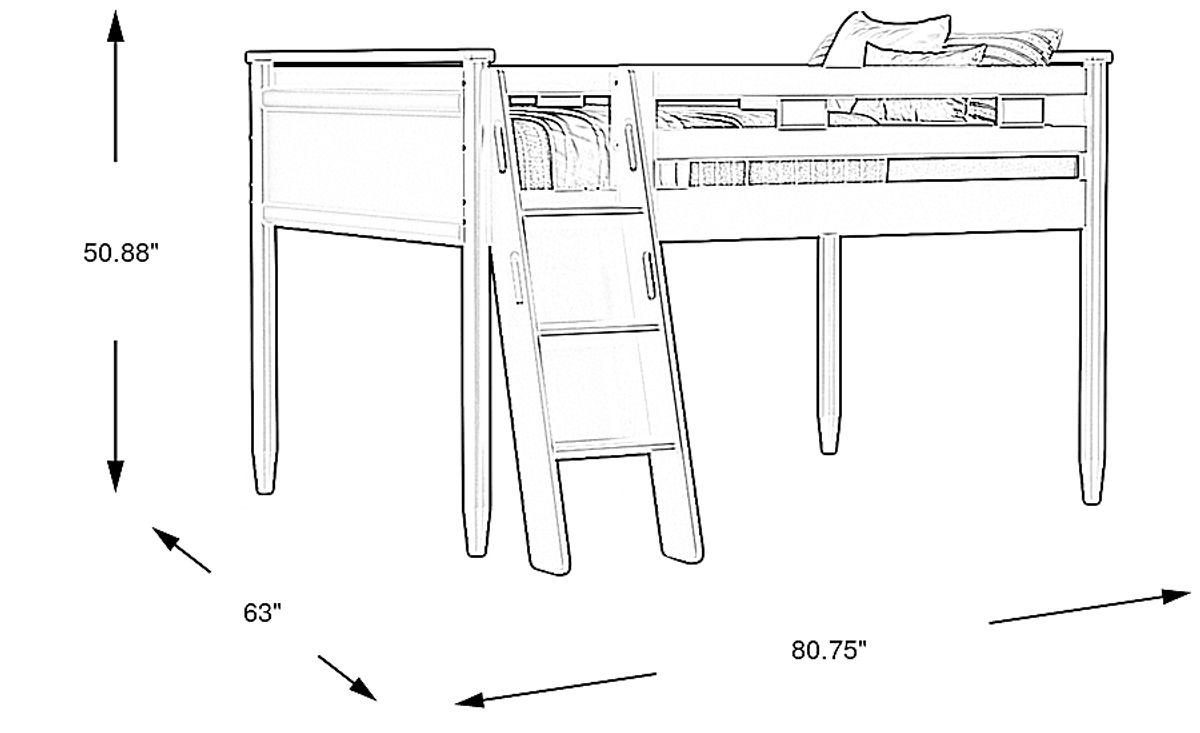 Modern Colors Pink Fl Low Loft With Ladder Rooms to Go