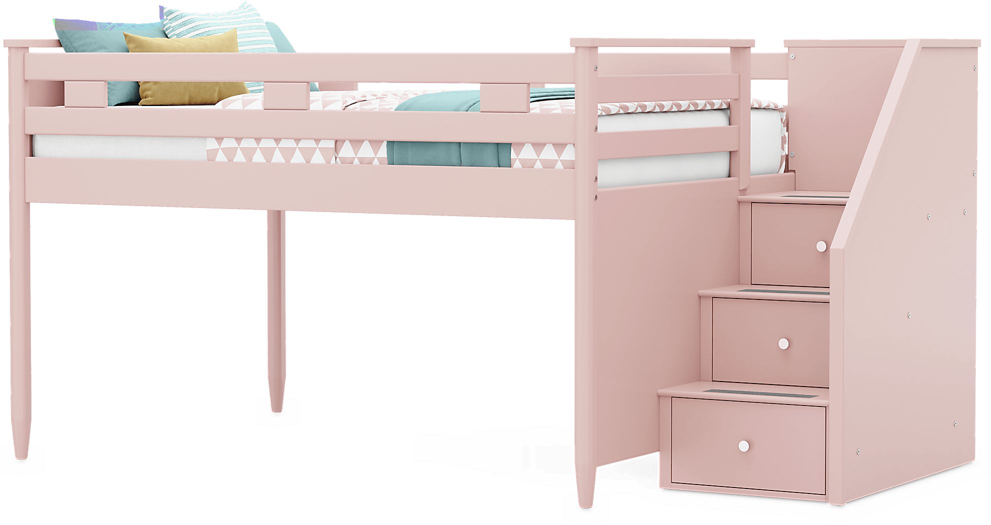 Kids Modern Colors Pink Full Step Loft