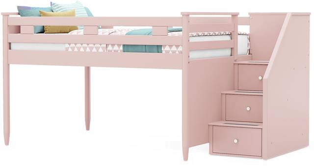Kids Modern Colors Pink Full Step Loft - Thumbnail - Image 1