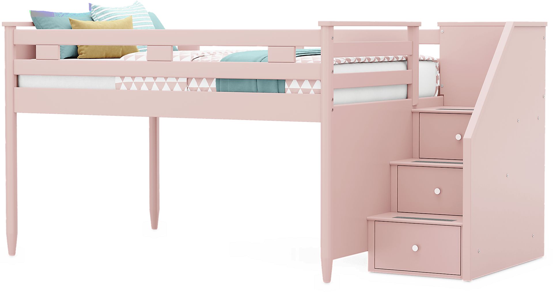 Kids Modern Colors Pink Full Step Loft - Image 1
