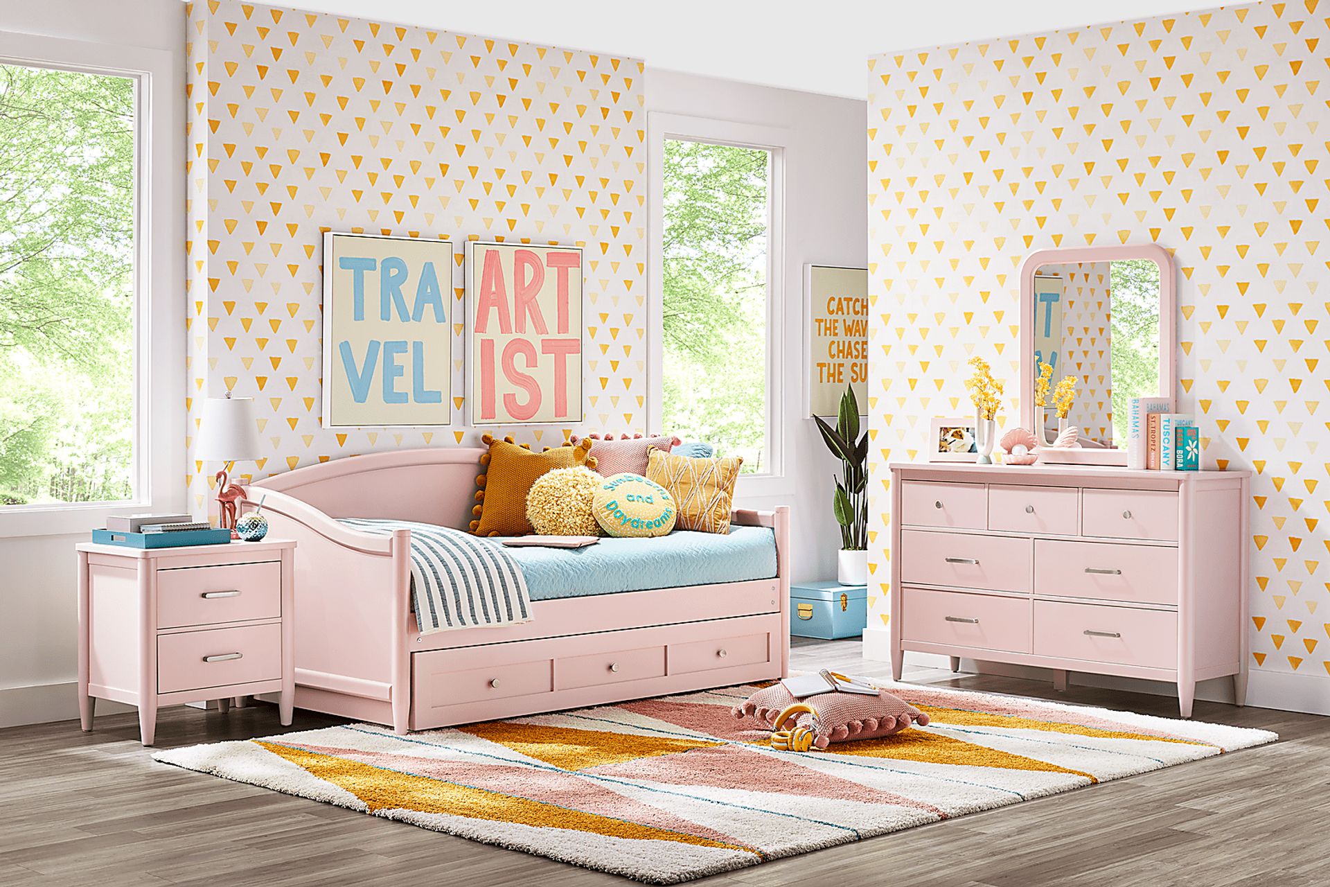 Kids Modern Colors Pink Twin Daybed - Image 5