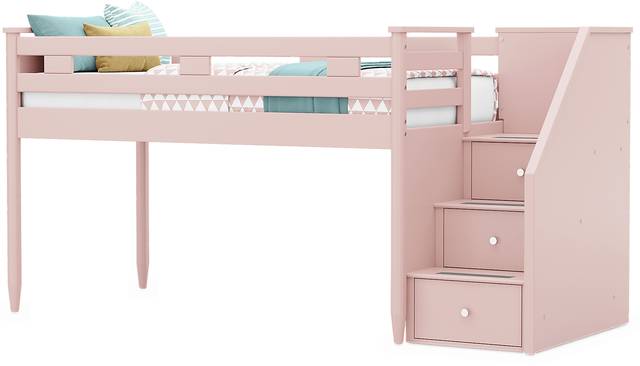 Kids Modern Colors Pink Twin Step Loft - Thumbnail - Image 2