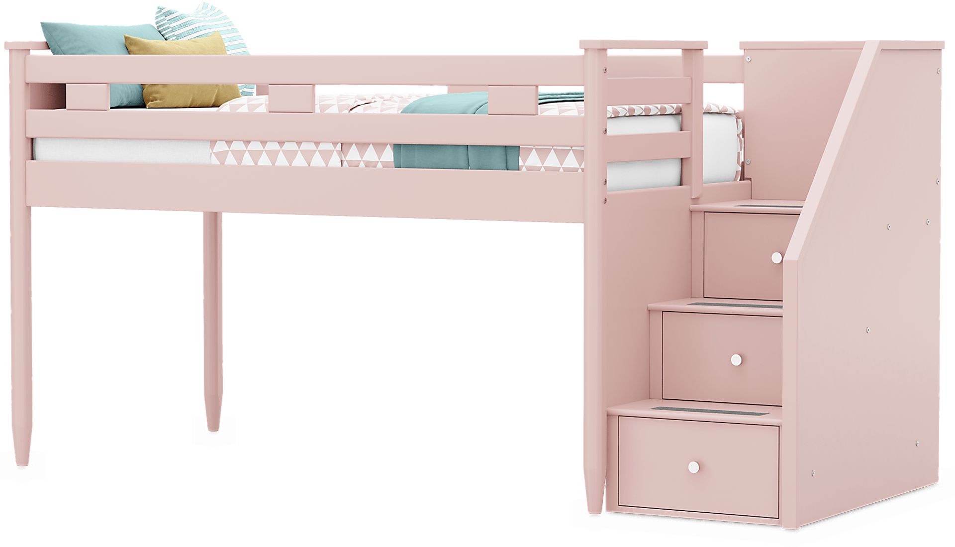 Kids Modern Colors Pink Twin Step Loft - Image 2