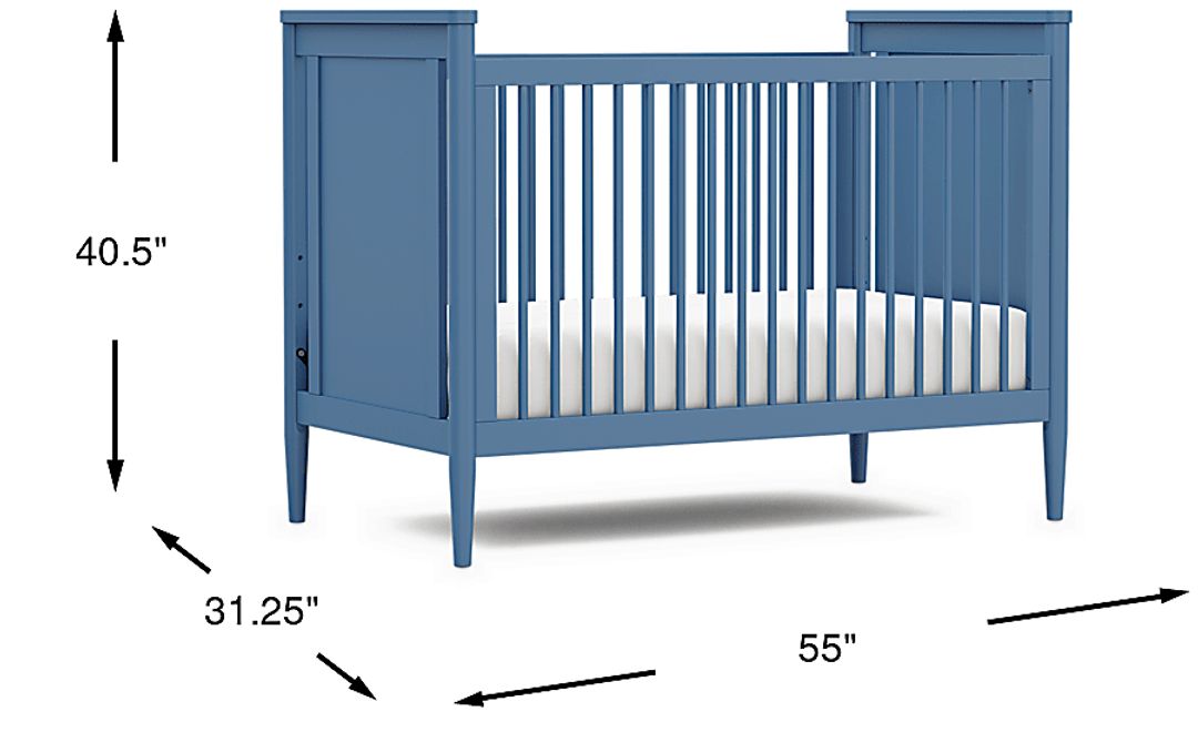Modern Colors Slate Blue 3-in-1 Convertible Crib