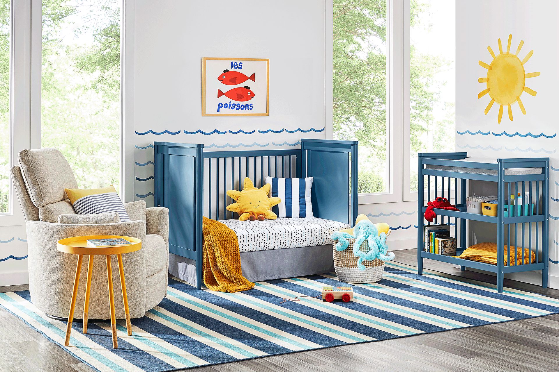 Kids Modern Colors Slate Blue Changing Table - Image 4
