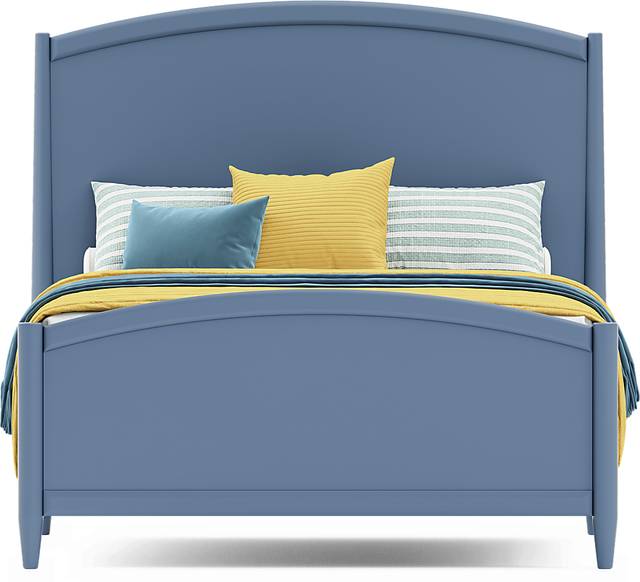 Kids Modern Colors Slate Blue Full Panel Bed - Thumbnail - Image 3