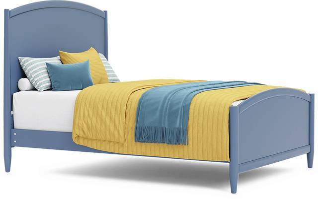 Kids Modern Colors Slate Blue Full Panel Bed - Thumbnail - Image 1