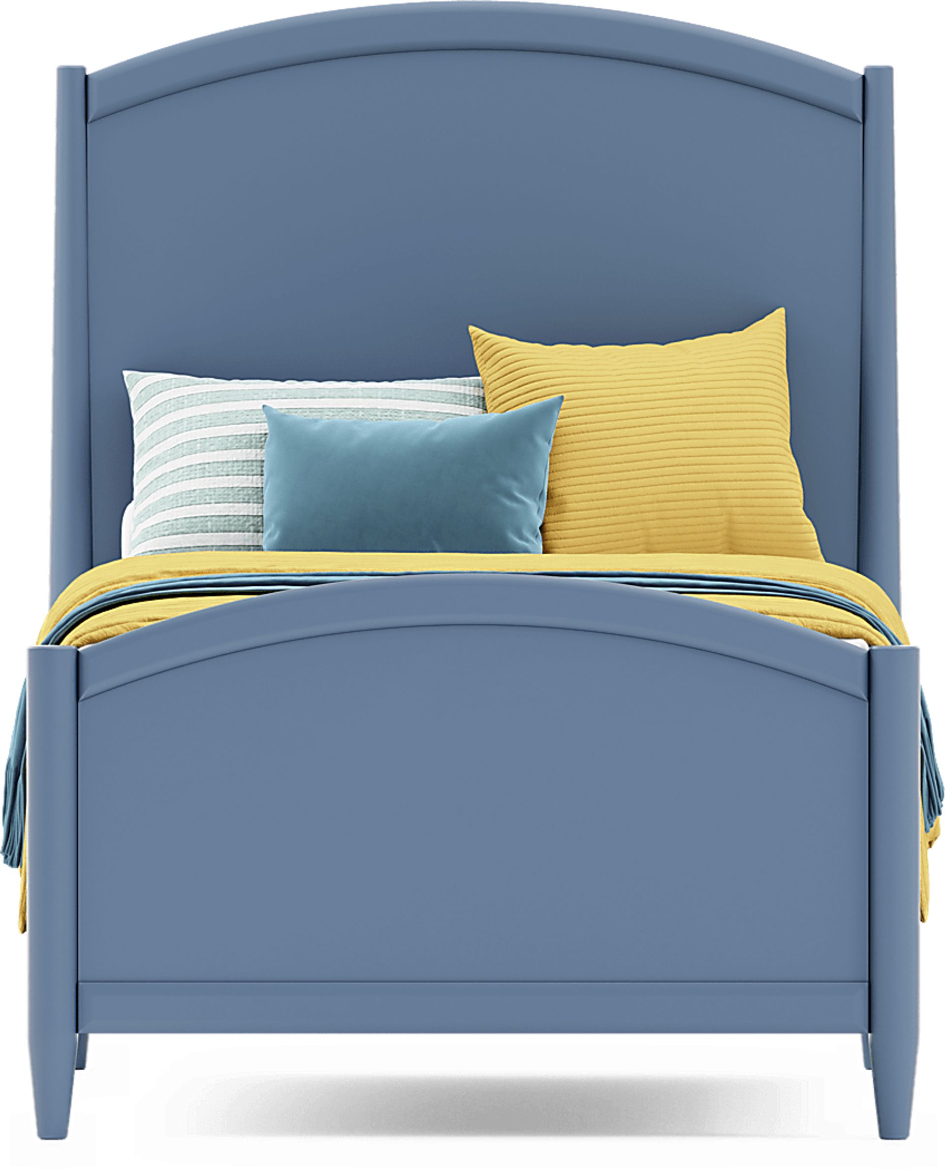 Kids Modern Colors Slate Blue Twin Panel Bed - Image 3