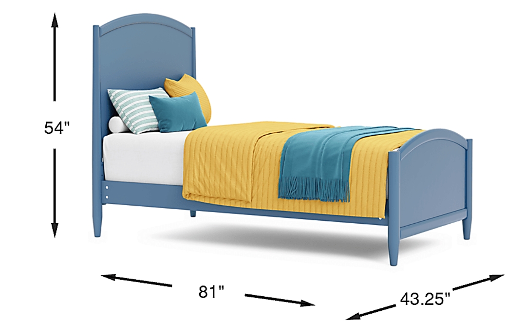 Kids Modern Colors Slate Blue Twin Panel Bed