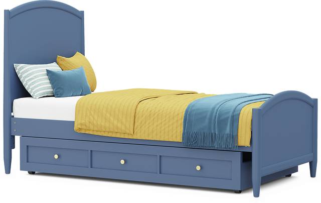 Kids Modern Colors Slate Blue Twin XL Panel Bed - Thumbnail - Image 4