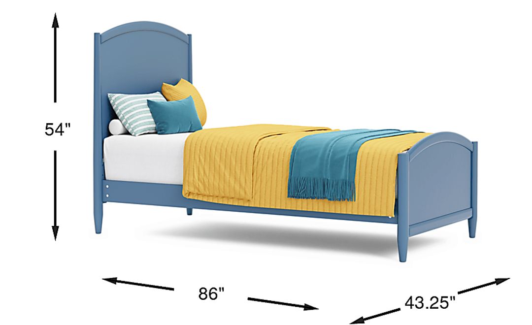 Kids Modern Colors Slate Blue Twin XL Panel Bed