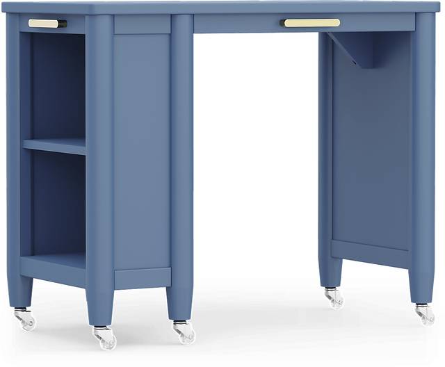 Kids Modern Colors Slate Blue Caster Desk - Thumbnail - Image 4