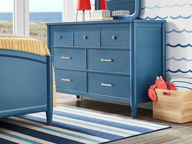 Kids Modern Colors Slate Blue Twin Panel Bedroom - Thumbnail - Image 7